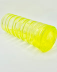 MIDCENTURY FINNISH URANIUM GLASS CYLINDER VASE BY TAMARA ALADIN FOR RIIHIMAEN LASI