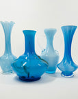 1950s JAPANESE CASED BLUE GLASS AMPHORA POSY VASE