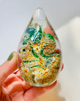 YELLOW SPACE AGE TEARDROP PAPERWEIGHT