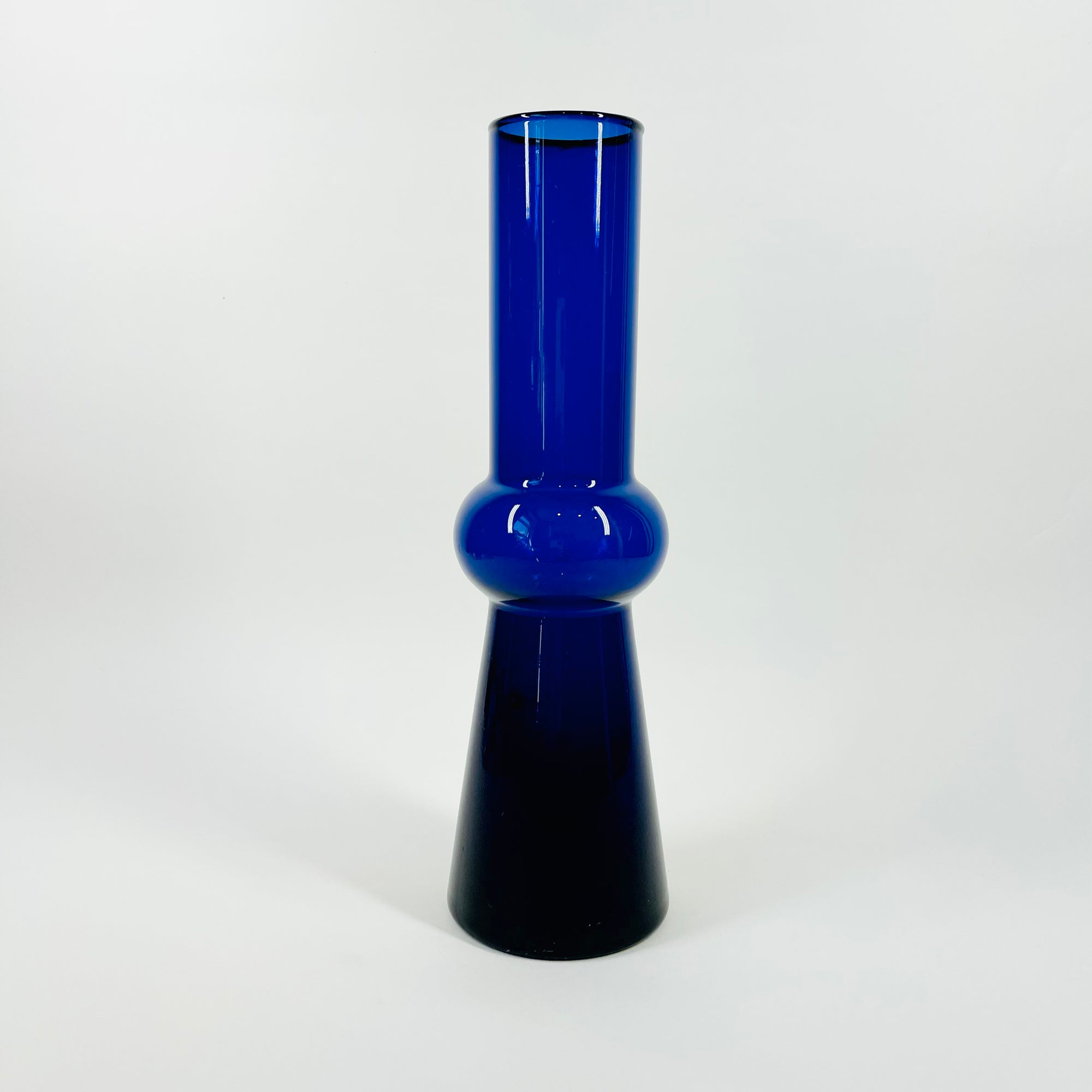 1960s HOLMEGAARD COBALT BLUE GLASS SPACE AGE VASE