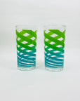 RETRO LAMINATED SPIRAL GREEN HIGHBALL