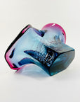 1970s MURANO PURPLE BLUE PINK TIE DYE LIP BOWL