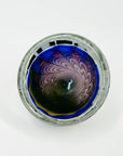 1960s FLYGSFORS BLUE OPTICAL ART GLASS BOWL