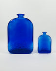 1950s SPANISH COBALT BLUE PRESSED GLASS BOTTLE VASE
