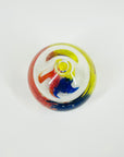 1980s ITALIAN MURANO HARLEQUIN SOMMERSO GLASS POSY VASE