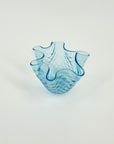 1940s MURANO MINI BLUE HANDKERCHIEF VASE WITH GOLD AVENTURINE