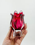 ANTIQUE MURANO PINK SOMMERSO GLASS MINIATURE VASE