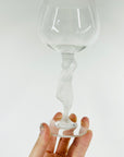 ANTIQUE ART DECO BAYEL BACCHANTE NUDE STEM WINE GLASSES