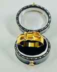 VINTAGE HERMES COSTUME GOLD BUCKLE RING WITH DIAMONDS
