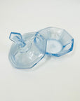 ANTIQUE ART DECO BLUE SATIN GLASS LIDDED BOX
