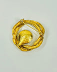 1994 CHANEL CC LOGO MARK PEARL TWIST ROPE HALO BROOCH