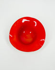 1970s JAPANESE CASED RED ORANGE GLASS ASHTRAY/BOWL
