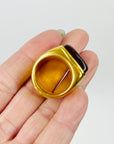 1980s CHANEL GRIPOIX AMBER SEAL RING
