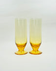1950s STUART AMBER CRYSTAL FOOTED HIGHBALL