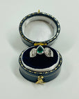 VINTAGE PLATINUM GOLD RING WITH DIAMONDS