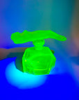 URANIUM GLASS PERFUME BOTTLE WITH NUDE STOPPER