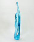 1950s MURANO TURQUOISE BLUE SPATTER GLASS FLAME BASKET/VASE