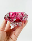 ANTIQUE VICTORIAN PINK CRANBERRY GLASS SALT BOWL