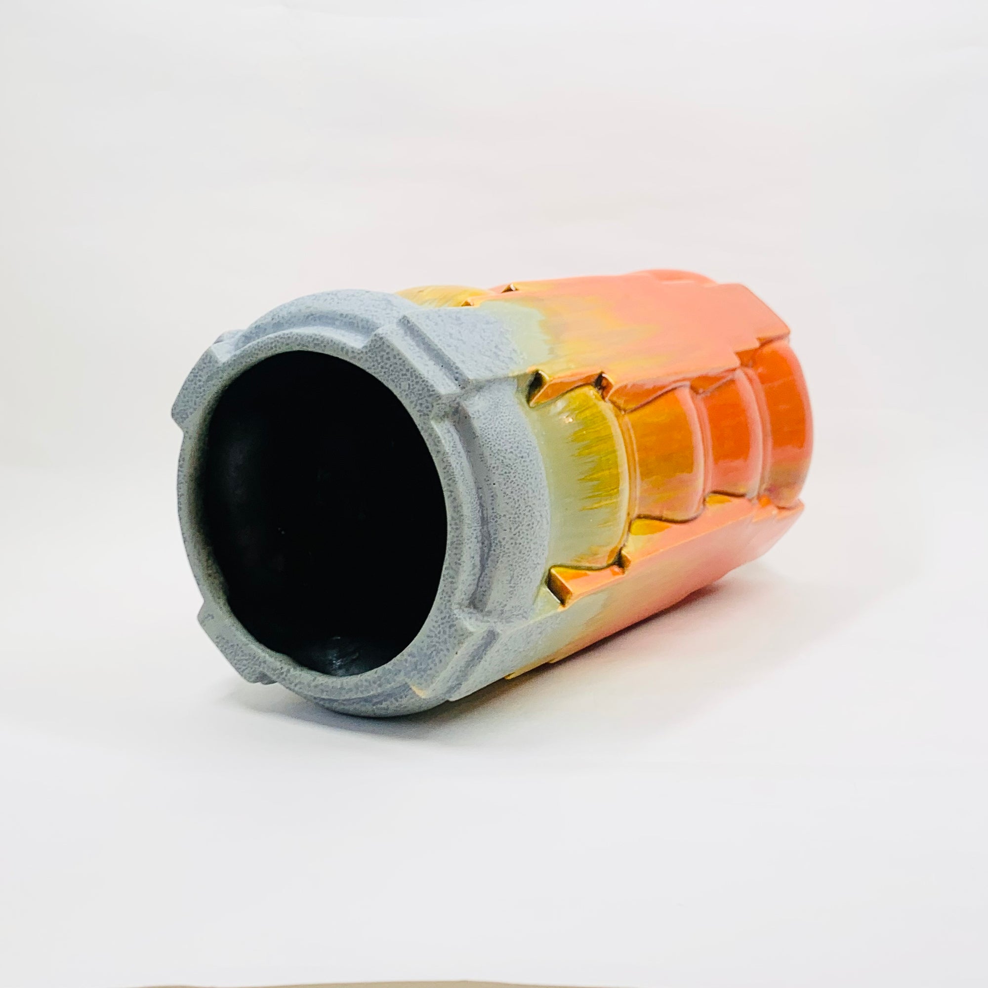 ART DECO ORANGE FLAME POTTERY VASE
