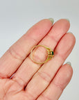 ANTIQUE ART DECO 14K GOLD RING WITH EMERALD & DIAMONDS