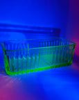 ANTIQUE DEPRESSION GREEN URANIUM GLASS FRIDGE BOX