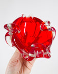 1970s JAPANESE RED SOMMERSO GLASS ASHTRAY/BOWL