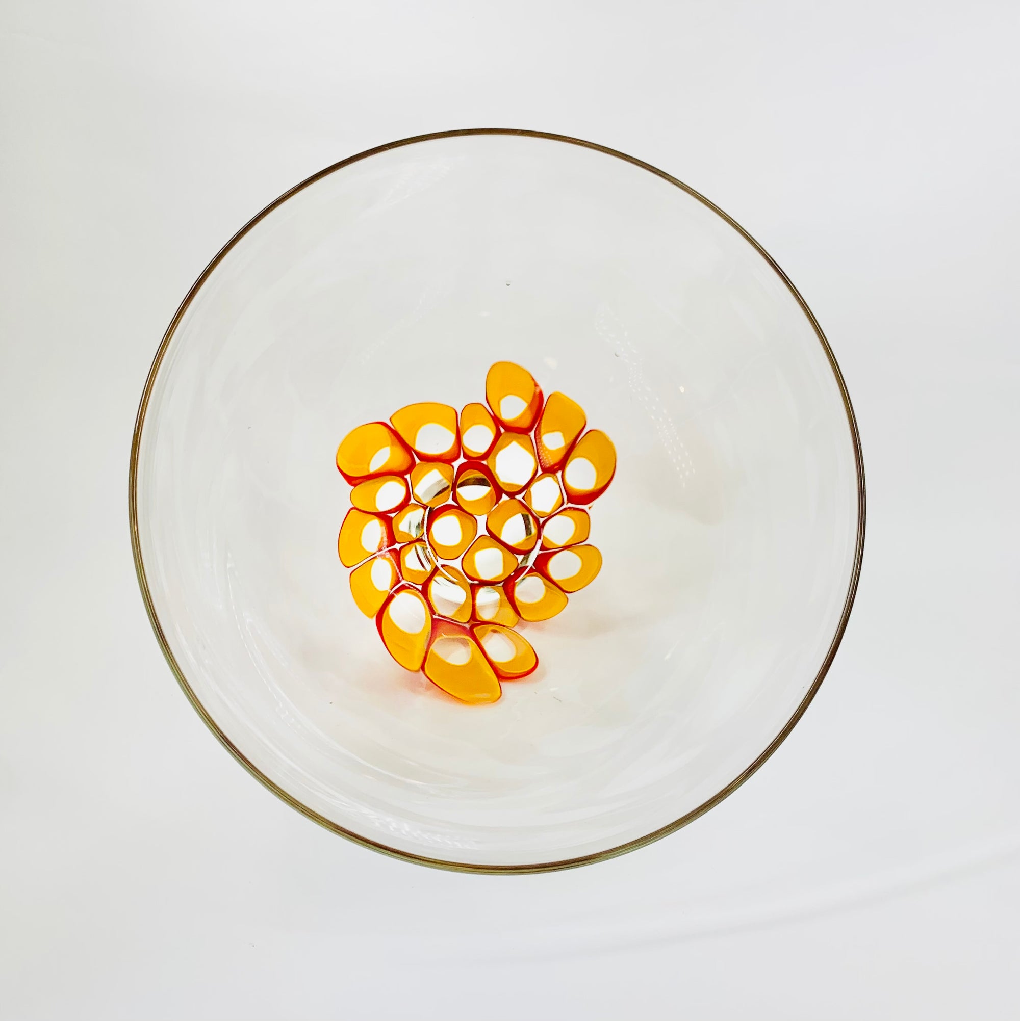 ORANGE ABSTRACT ART GLASS VASE