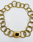 LIMITED EDITION 2005 CHANEL RED GRIPOIX MEDALLION PENDANT WITH FILIGREE HOOP LINKS NECKLACE