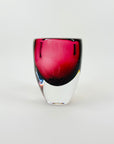 1950s AFORS PINK/CRANBERRY GLASS POSY VASE BY ERNEST GORDON