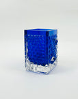 1950s COBALT BLUE BRUTALIST GLASS MINI VASE BY JOSEF SCHOTT