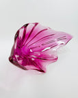 1970s JAPANESE HINERI PINK OMBRE GLASS TWIST BOWL