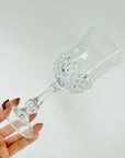 1950s FRENCH PRESSED CRYSTAL WINE GLASSES WITH FLARE RIM