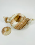 ANTIQUE HAND CARVED CHINESE AGATE TEA SET