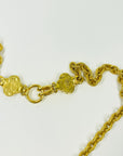 1996 CHANEL FILIGREE CROSS LOGO MEDALLION PENDANT NECKLACE WITH FANCY LINKS