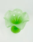 ANTIQUE 1895 IVIMA PORTUGAL RUFFLE RIM GLASS COMPORT