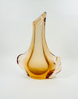 1960s SPACE AGE SKLO UNION AMBER GLASS VASE