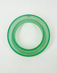LARGE ANTIQUE GREEN DEPRESSION URANIUM GLASS ROUND FLOWER FROG