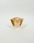 1970s JAPANESE PINK CUT CRYSTAL CANDLE HOLDER