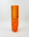 1970s OTK ORANGE JAPANESE BARK GLASS VASE