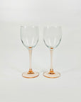 1960s PINK STEM WINE GLASSES