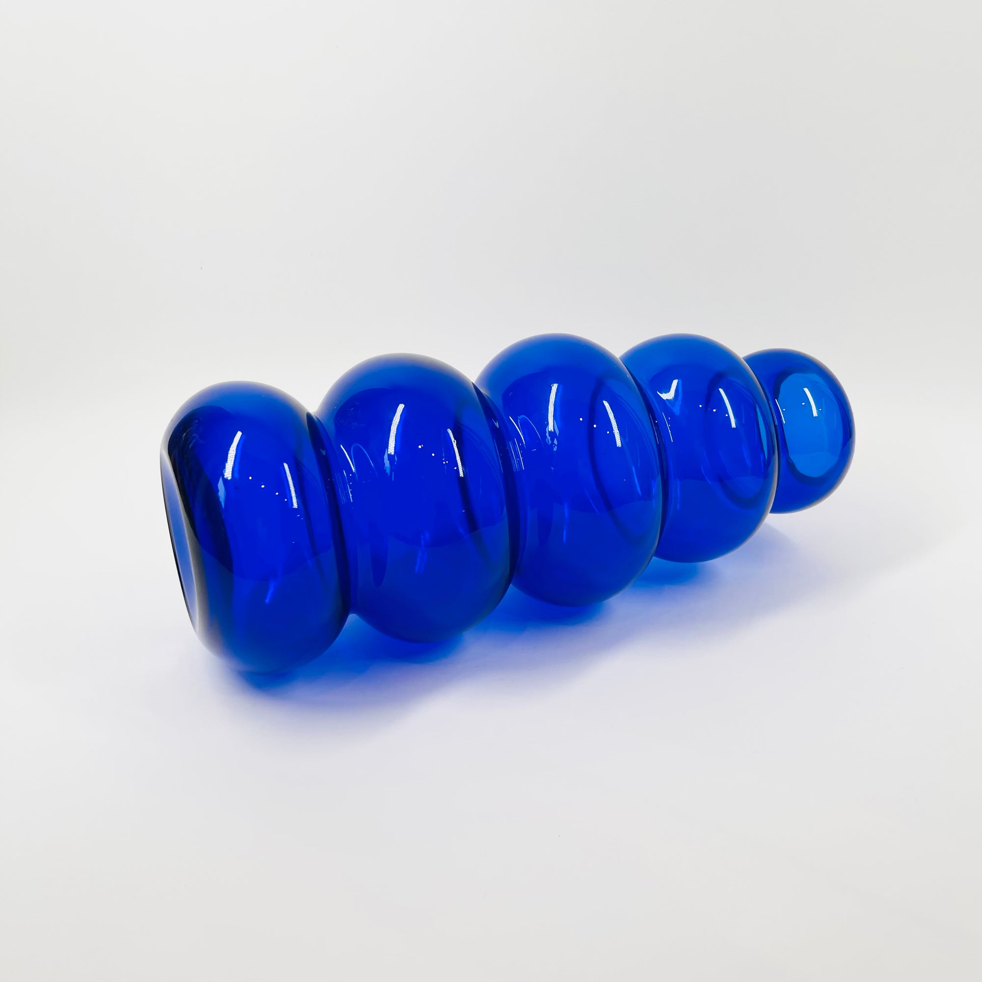 1960s AFORS COBALT BLUE GLASS SPACE AGE HOOP VASE