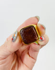 1980s CHANEL GRIPOIX AMBER SEAL RING