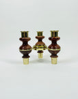 1960s SCANDINAVIAN WOOD BRASS CANDLE HOLDER