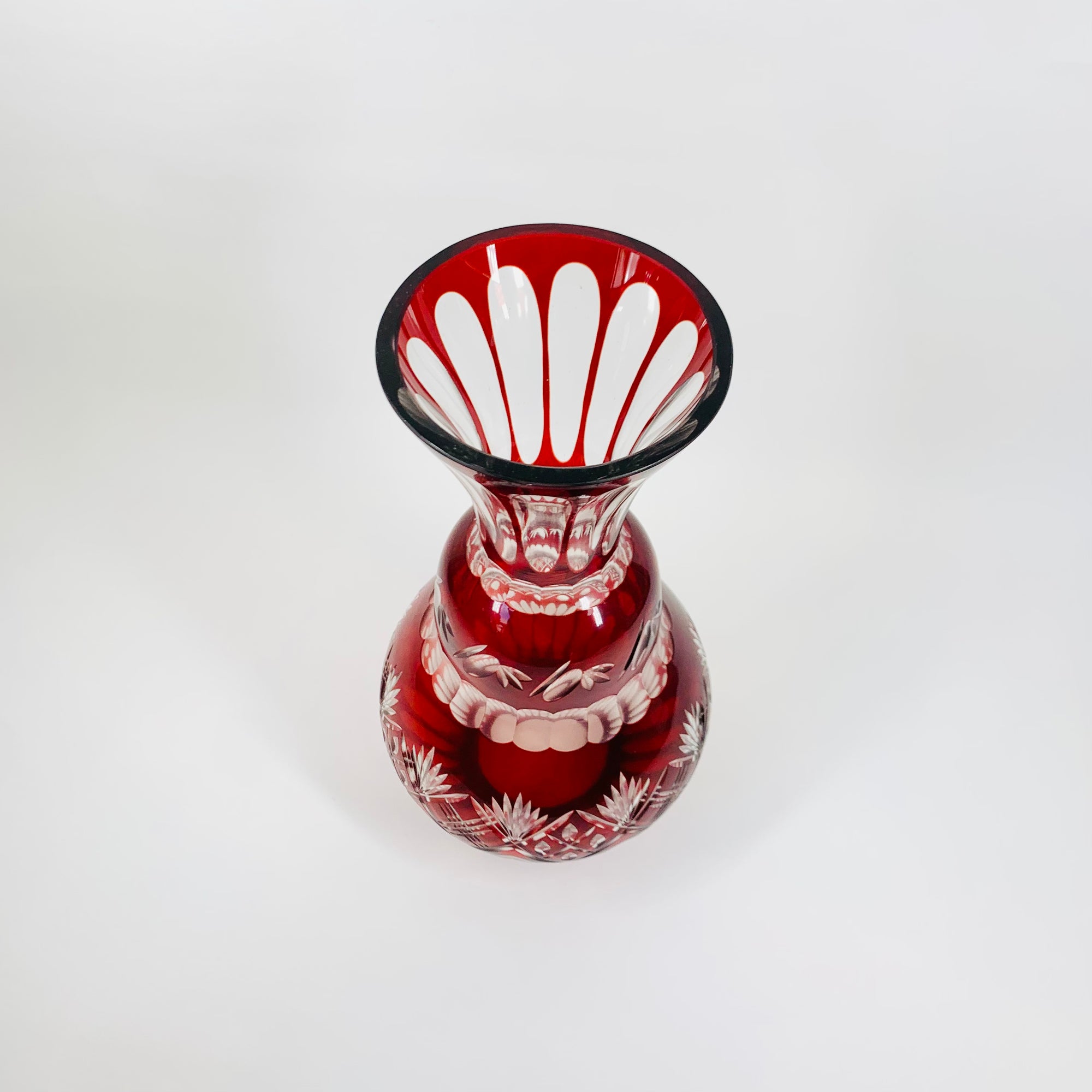 RED BOHEMIAN CRYSTAL VASE