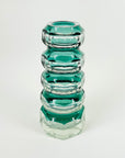 ANTIQUE ART DECO JOSEF HOFFMANN GREEN CAMEO CRYSTAL VASE FOR MOSER