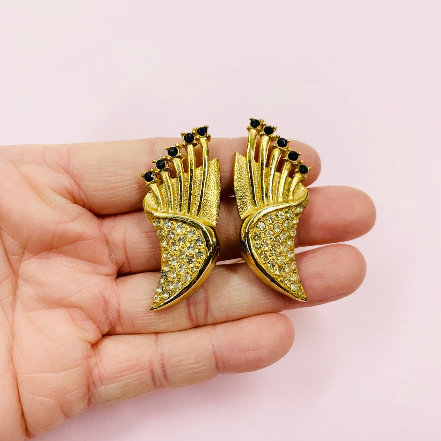 1950s BARCS BLACK BOUQUET EARRINGS