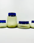 1960s NORWEGIAN BLATOPP BLUE GREY GLASS JAR BY WILLY JOHANSSON