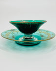 ANTIQUE VENETIAN HAND PAINTED MINI GLASS PLATE/BOWL