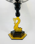 KARL PALDA GOLD BLACK FISH STEM BOWL
