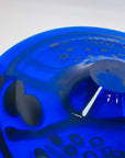 LARGE ANTIQUE COBALT BLUE MURANO GLASS CHARGER PLATE/SHALLOW BOWL WITH MILLEFIORI & MURRINE DECORATIONS